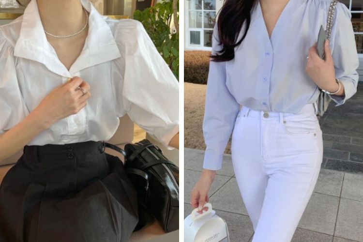 Áo sơ mi vải voan phong cách tiểu thư ao so mi vai voan phong cach tieu thu